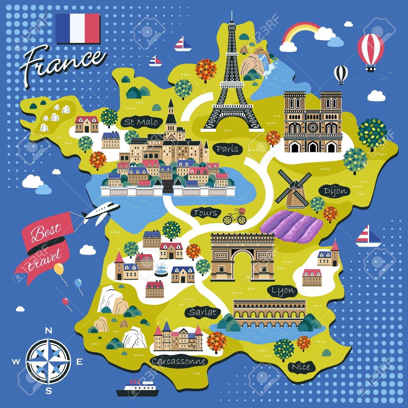 Francia Monumento Mappa Mappa Della Francia Monumento Europa Images