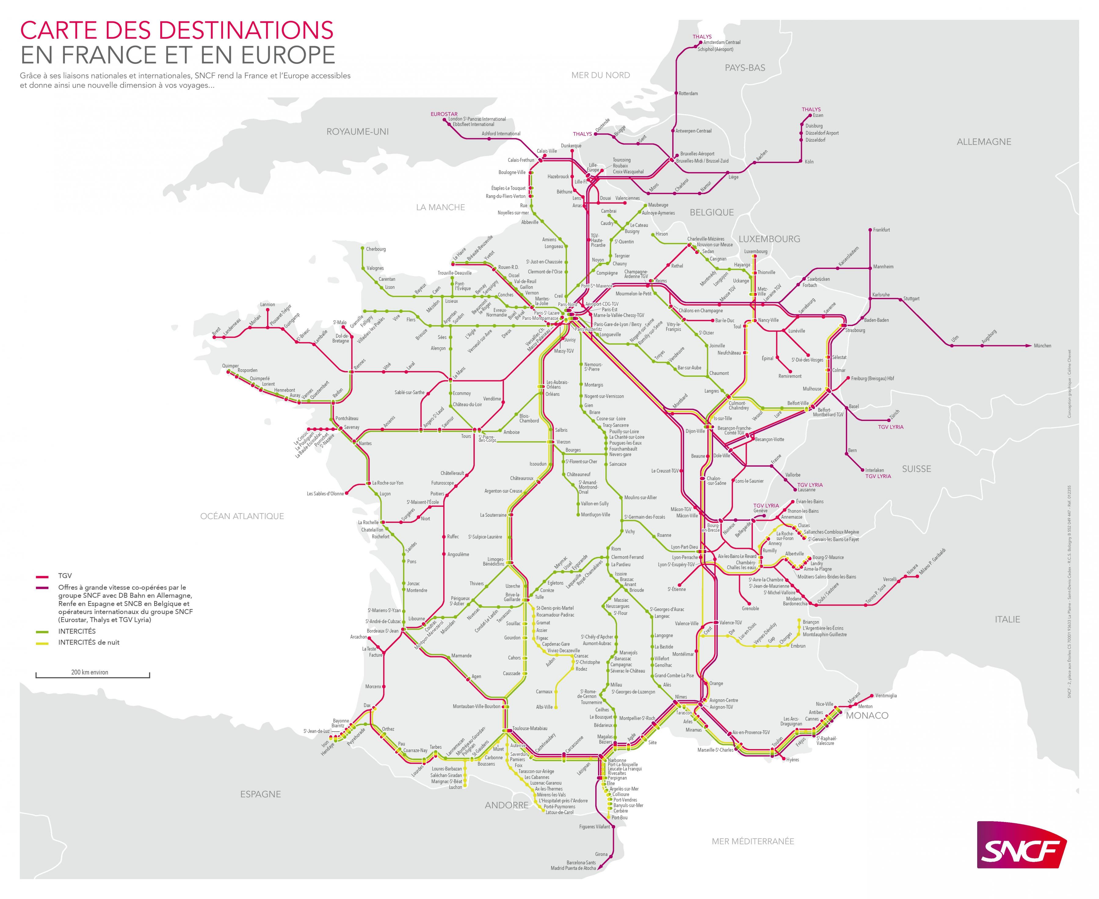 Mappa Dei Treni Della Francia Linee Ferroviarie E Treni Ad Alta