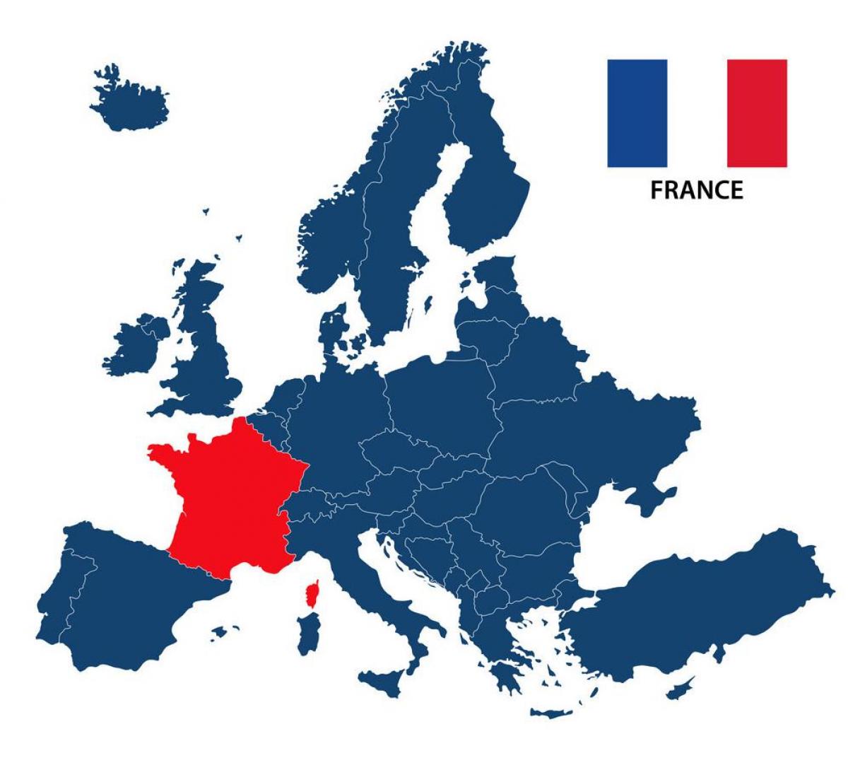 Posizione della Francia sulla mappa dell'Europa