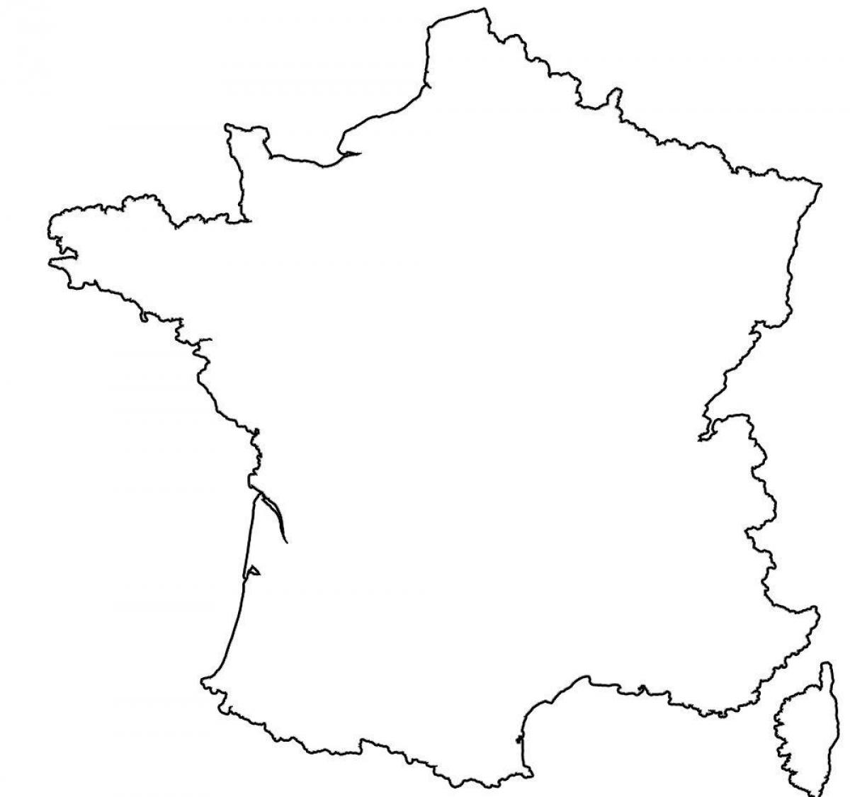 Mappa dei contorni della Francia