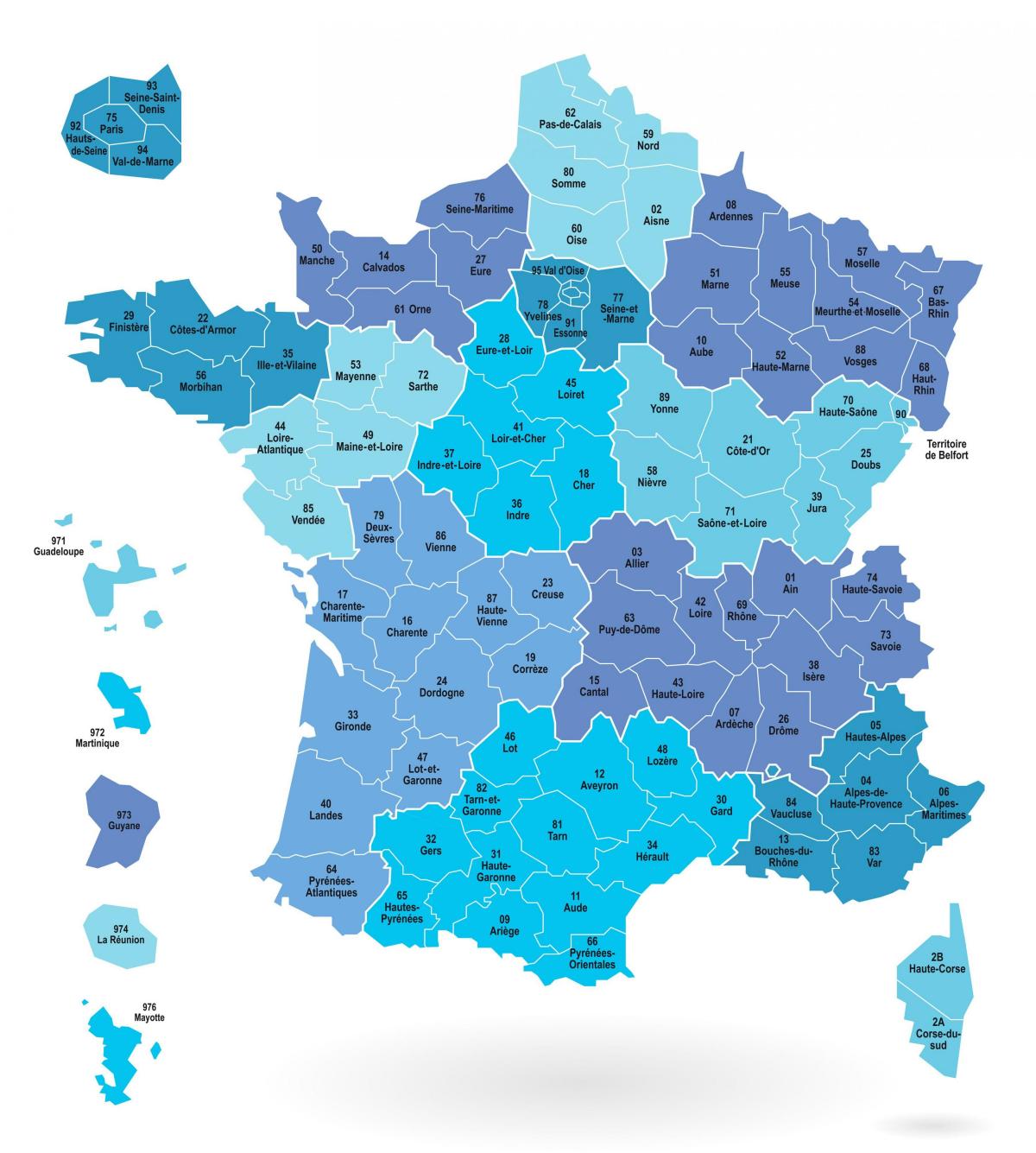 Mappa dello stato della Francia