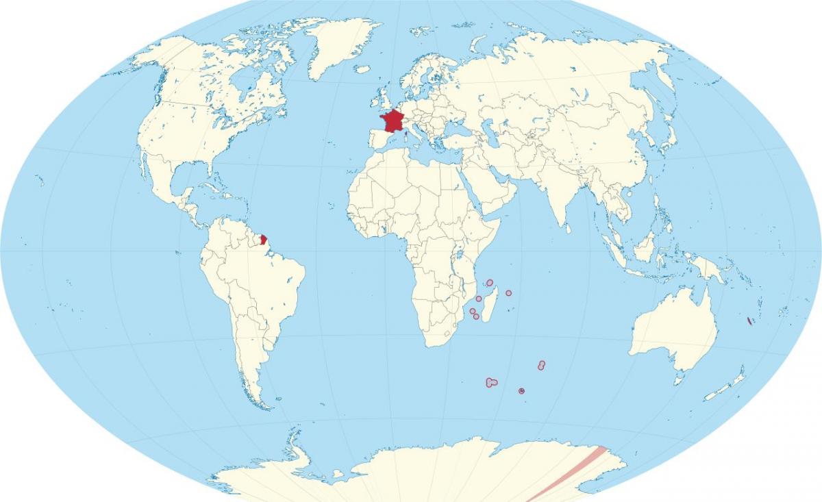 Posizione della Francia sulla mappa del mondo