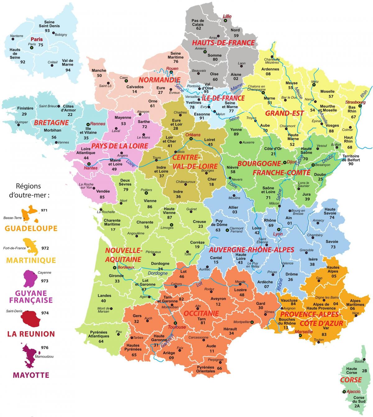 Mappa grande della Francia